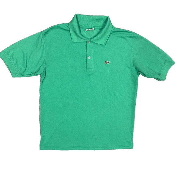 Lacoste Polo Shirt Short Sleeve Mesh Cotton Green Small Croc Medium - Picture 1 of 6